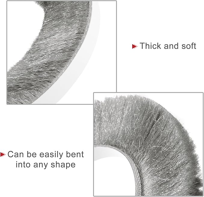 uxcell Weather Stripping Brush, 40ft L x 0.35" W x 0.9" H Self-Adhesive Seal Weatherstrip Sweep Brush Gray for Door Window