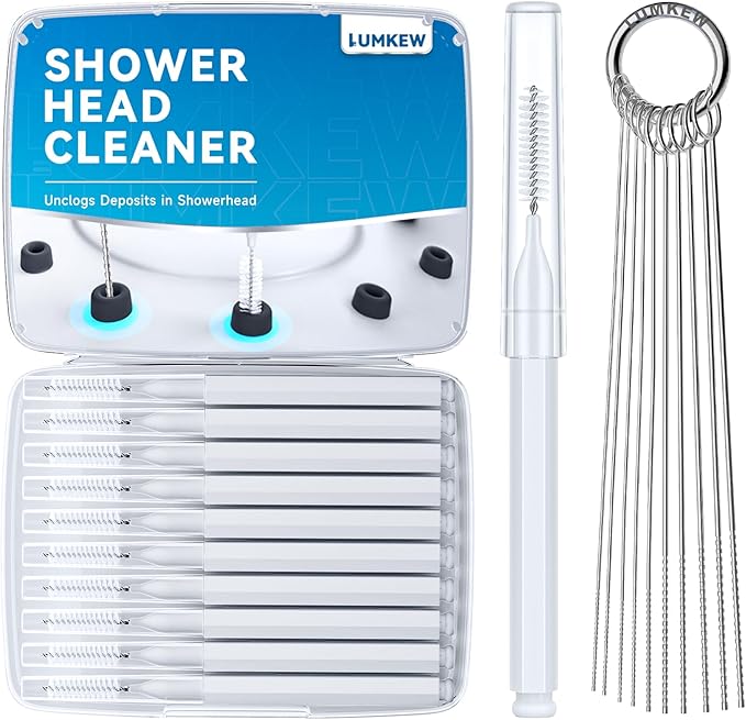 Multisize Shower Head Cleaner Tool, Shower Head Cleaning Brush Picks for Unclogging Small Hole, Functional Showerhead Clogger Removal with Storage Box for Tiny Nozzle Pore Gaps Printer Tubes