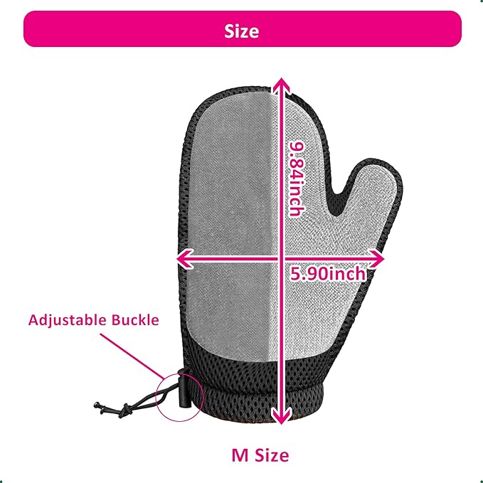 Double-Sided Pet Hair Remover Glove | Enhanced Electrostatic Adsorption | for Couch, Furniture, Carpet, Curtain Pet Fur Cleaner | Reusable Cat & Dog Hair Removal Tool
