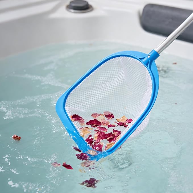 TidyMister 25'' Long Hot Tub Skimmer for Spa, Handy Pool Skimmer Net with Ultra Fine Diamond Netting Mesh for Small Pools, Hanging Hole Easy to Store