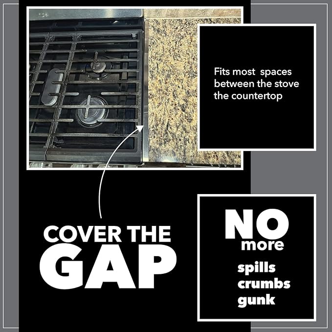 23” Stainless Steel Countertop Oven Gap Filler – Covers Space Between Stove and Countertop – Heat-Resistant, Easy to Clean (Set of 2)