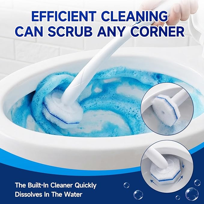 100 Count Toilet Wand Refills Compatible for Clorox, 5X Cleaning Power Toilet Bowl Cleaners & High-Density Disposable Toilet Brush Scrubber - No Falling Apart, Instant Foam Cleaning