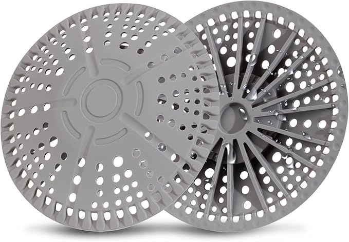 ZOOY Shower Drain Hair Catcher, 2 Pack 5.5 Inch Silicone Large Drain Cover, Bathroom Hair Drain Catcher, Flat Anti-Clog Hair Trap for Shower, Bathtub, Tub & Sink Hair Strainer(Dark Grey)
