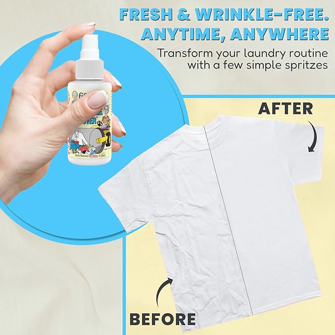 Grandma's Secret Wrinkle Remover Spray - Easily Removes Wrinkles & Odors - Wrinkle Release, Fabric Refresher Spray, Chlorine, Bleach and Toxin-Free - 3 Ounce, 3 Pack