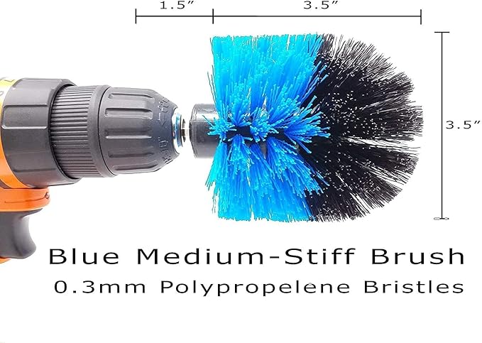 2-Pack Cone Drill Powered Brush Attachment for Cleaning Bathrooms, Kitchens, Showers, Grout, Auto Detailing, Rims and More