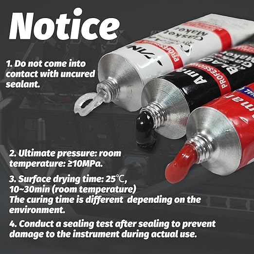 RTV Silicone Gasket Maker, High Temp Silicone Resist Oil, Anti-Freeze RTV Silicone Sealant for Engines, Gearboxes, Pumps, Superchargers (Transparent, 340g)
