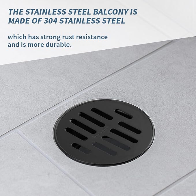 Antrader 1pcs Round Floor Drain Cover,4 Inch Stainless Steel Floor Drain,Sewer Drain Cover for Outdoor Yard Pipe Roof Balcony