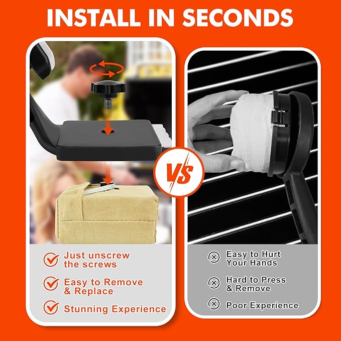 Grill Brush Bristle Free for Outdoor Grill Steam Grill Cleaning Brush Replaceable Head Safe BBQ Cleaner Brush with Durable Scraper for Cast Iron or Stainless-Steel Grates Griddle Scrubber