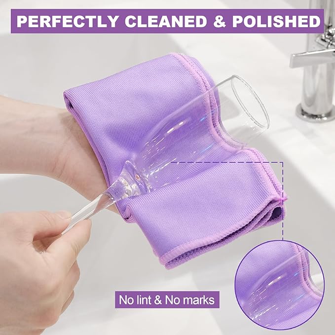 Window & Enviro Cleaning Cloth Kit (Purple & Grey) - Streak-Free With Just Water, Purple Window Cloth Cleans Smooth Surfaces, While Grey Cloth Is Suitable For Most Items. Reusable & Machine Washable.