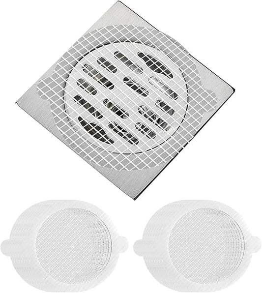 35 Pack Disposable Floor Drain Stickers, Hair Drain Stickers Disposable Shower Drain Hair Catcher Bathroom Accessories Bathtubs Mesh for Bathroom,Kitchen,Shower,Laundry (V-Round)