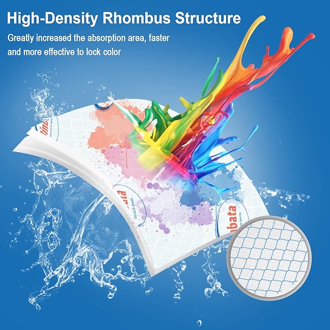 Binbata Color Grasper for Laundry 240 Count, Fragrance Free Dye Catcher Essential for Home Use, Dye Guard Grabber Sheets for Laundry in-Wash Sheets