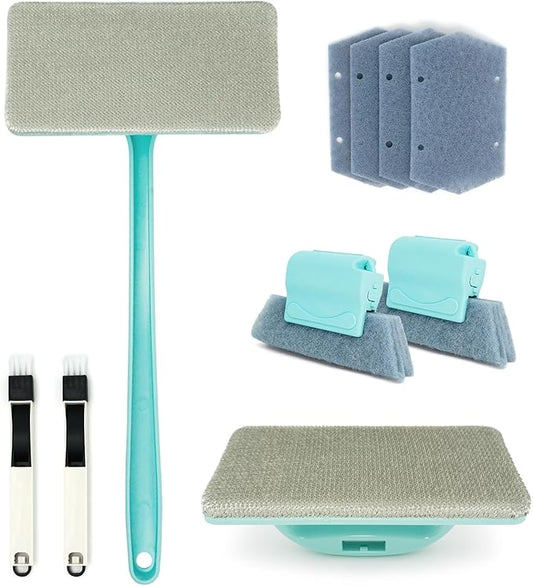 Mesh Screen Cleaner(2 Pack), Window Screen Cleaner Kit, Screen Cleaner with Window Groove Brush, Wet/Dry Tool for Cleaning Screens & Tracks, Clean Window Screen Without Removing from Frame