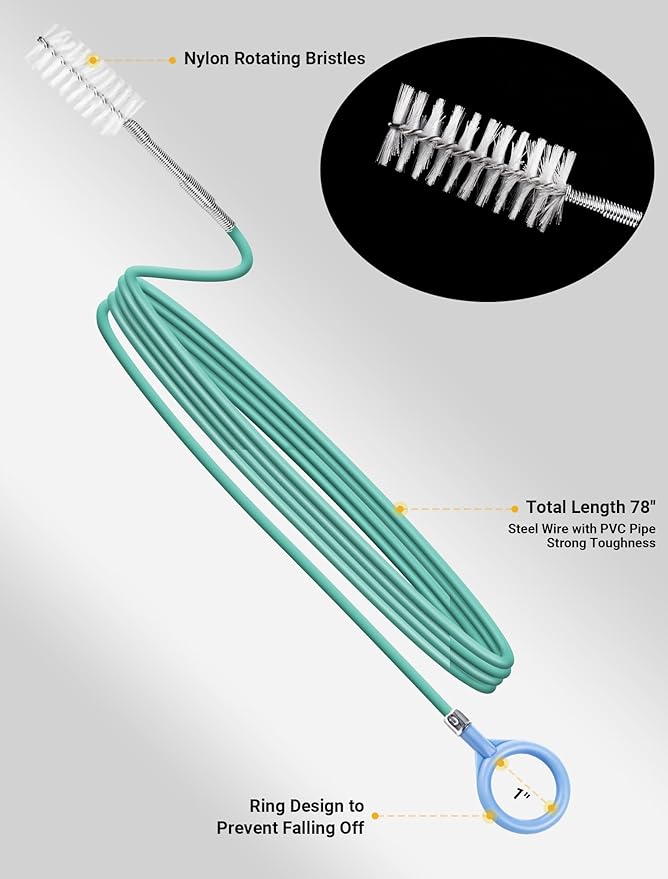 2-Packs Auto Sunroof Drain Cleaning Tool,78 Inch Flexible Drain Brush Pipe Cleaners for Car,Tube Cleaning Brush Slim Drain Dredging Tool Perfect for Car Sunroof,Windshield Wiper Drain Hole
