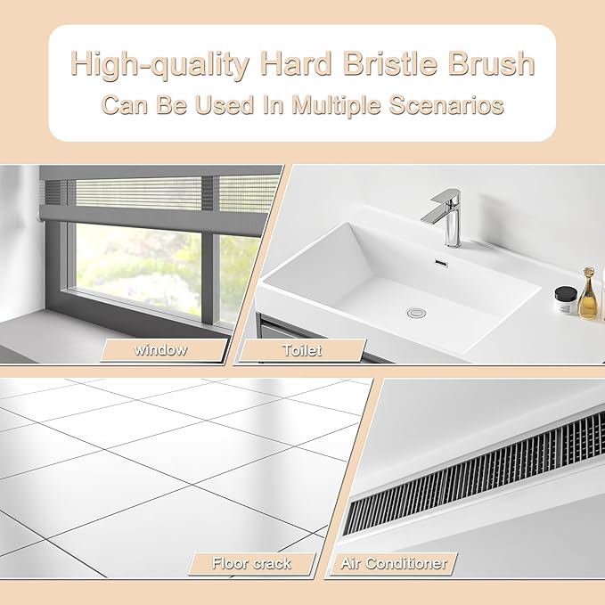 6PCS Crevice Cleaning Brush,Gap Cleaning Brush, Slim Flat Curved Brush for Narrow Gaps,Deep Crevices and Small Spaces,Hard Bristle Brush,Easy to Clean, No Residue, Kitchen & Bathroom Cleaning