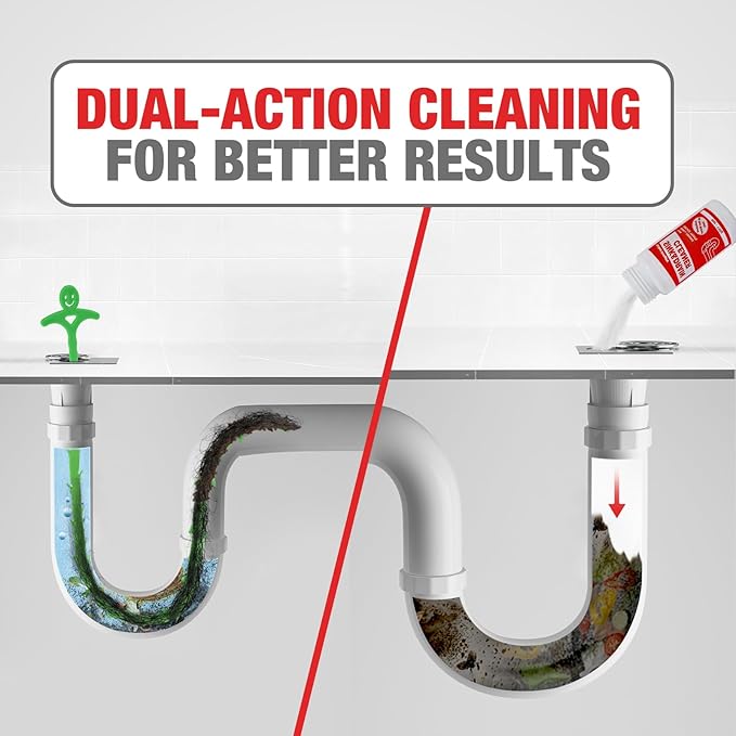 Drain Cleaner Sink Pipe Powder: Powerful Unclogger for Clogged Pipes and Sinks - Kitchen and Bathroom Drain Opener Cleaner with 2 Free Hooks Included (4 pack)
