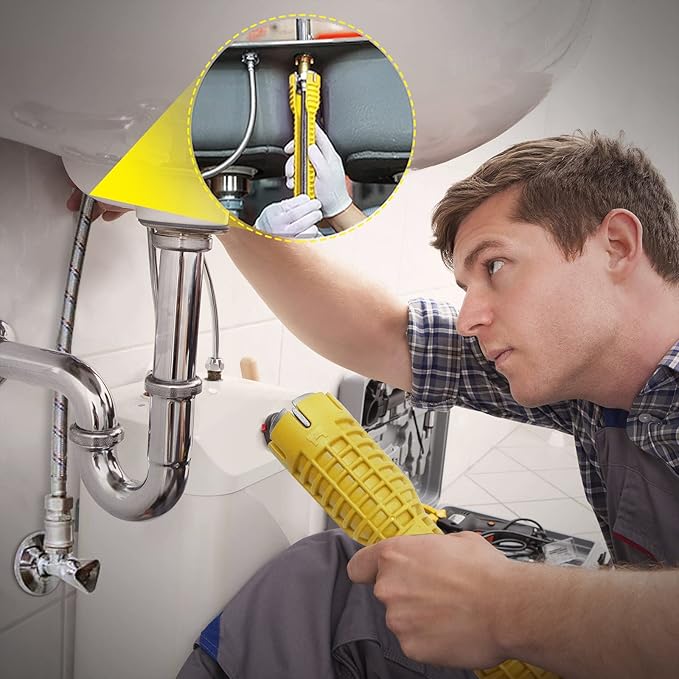 Basin Wrench, Faucet and Sink Installer Tool Multifunctional Plumbing Tool Pipe Extractor for Sink Bathroom Kitchen Toilet Plumbing