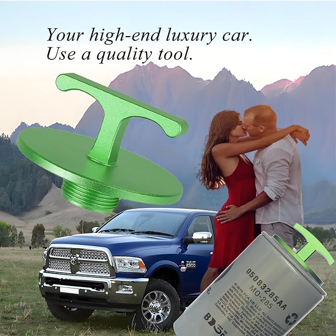 Aluminum Alloy Oil Filter Plug Tool， for Dodge Ram 2500, 3500, 4500, 5500， 5.7L 5.9L 6.4L 6.7L Cummins Turbo Diesel MO285 05083285AA Oil Filter Cap Plug Tool-Ram Accessorice