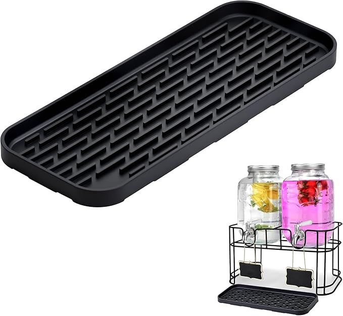 Drip Pan Compatible with Drink Dispenser, 1 Pack Silicone Tray Mat for DD&HAPP Glass Drink Dispenser