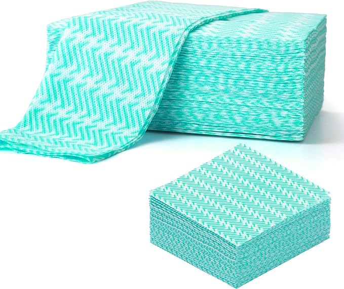 Disposable Dish Cloths,Multi use Reusable Cleaning Cloth,Machine Washable J Cloth,Heavy Duty Handy Cleaning Wipes 11.8" X 19.6" (Green 150 Count)