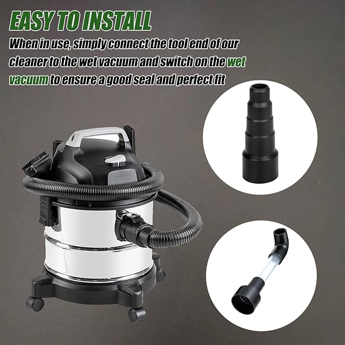 Wet Vac Attachment AC Drain Line Vacuum Adapter to Unclog and Evacuate A/C HVAC Drain Lines, Universal Hvac Ac Drain Line Cleaner Tool Vacuum Hose To PVC Pipe DN25 1“ Adapter (Black, 1 IN)