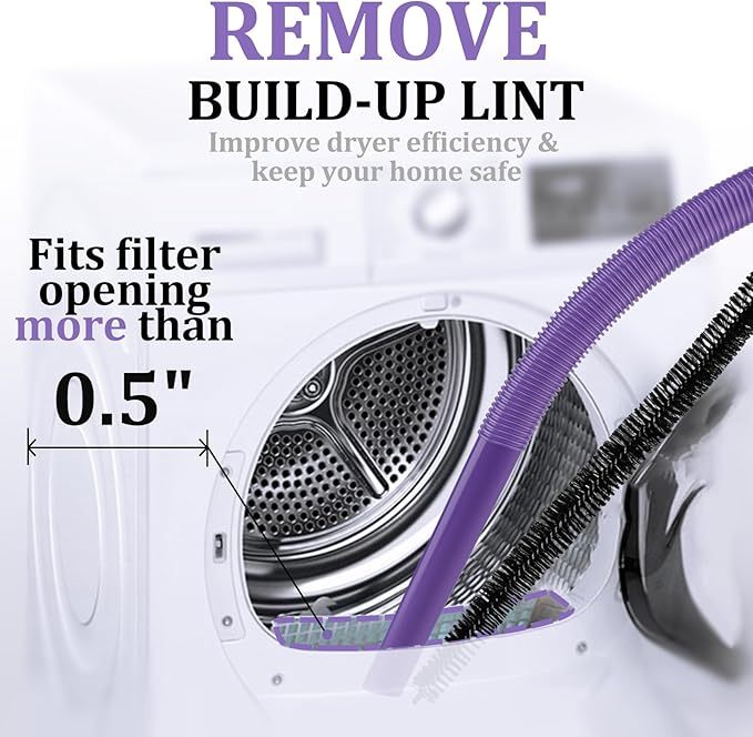 Fullclean Dryer Vent Lint Vacuum Atttachments for Dyson V15 V15s Gen5 V12 V11 V10 V9 V8 V7 Detect Absolute Cyclone Outsize Slim Vacuum Cleaner Crevice Flexible Dryer Lint Remove Tool Cleaner Kit