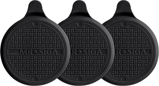 MR.SIGA Silicone Bathtub Stopper, Drain Stopper for Shower, Sink, 5.1" Diameter, Black, 3 Pack