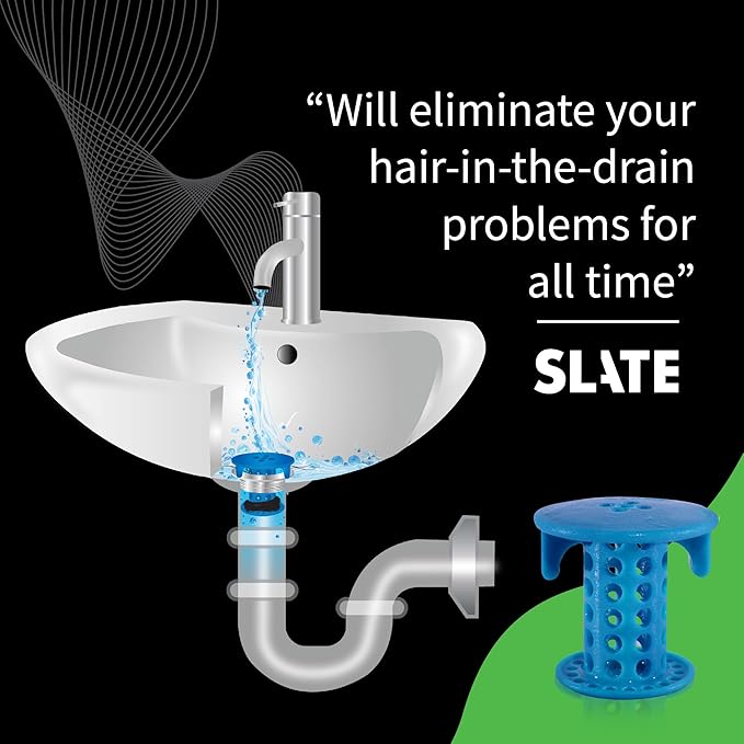 SinkShroom SSBLU988 Sink Drain Protector Hair Catcher/Strainer/Snare, Blue