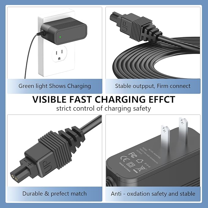 Charger for Shark V2945Z V2950 XA2950 Floor Carpet Sweeper Replacement for Shark YLS0041-T11025 Vacuum Power Adaptor
