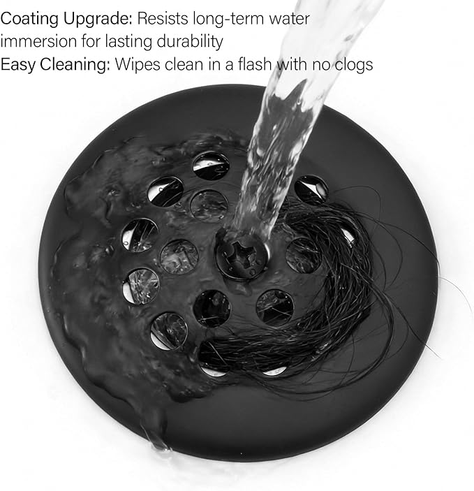 Matte Black Trip Lever Bathtub Drain Tub Trim Set with Trip Lever Overflow Face Plate and Strainer Bathroom Tub Drains Replacement Conversion Tub Drain Kit Assembly with Universal Fine & Coarse Thread