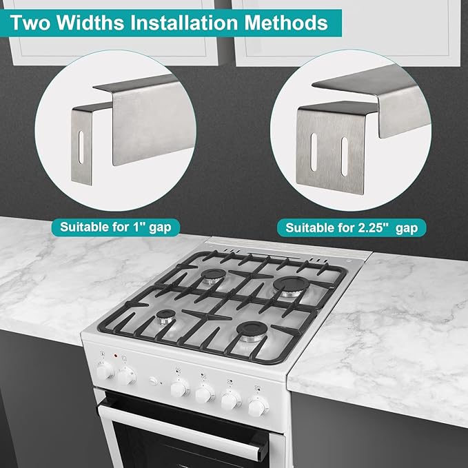 30" Stove Gap Filler, Slide-in Range Rear Filler Kit - Stainless Steel Backsplash for Stove, Easy to Install Backsplash Behind Stove Between Stove Range and Wall for Most Brand Kitchen Stoves