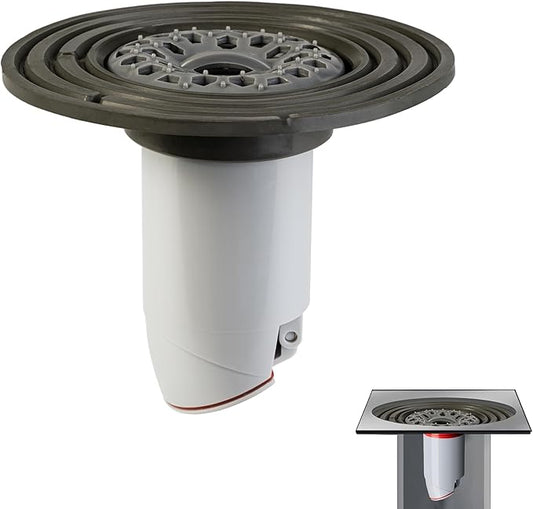 Odor-Proof Shower Drain Plug - Backflow Preventer with Magnetic Closure Valve, Hair Catcher, and Silicone Reducer Ring, Fits 1.9''-3.9'' ID Drains, Sewers, and Pipes (2)