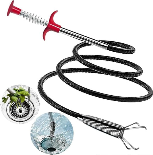 116 Inch Drain Snake, Hair Drain Clog Remover- Flexible Gutter Cleaning Tools for Home Sink, Bathroom Tub,Drain, Toilet, Tight Spaces