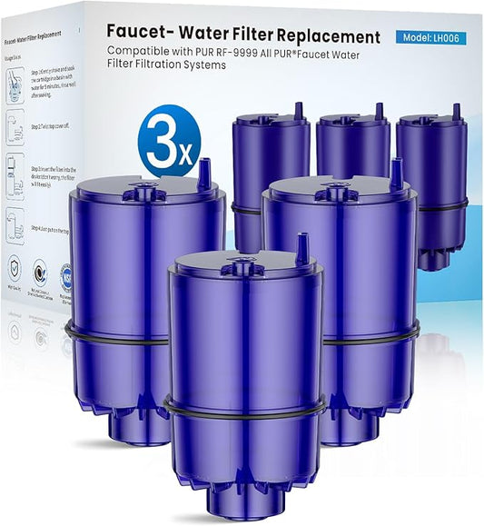 BREAUILL Faucet Water Filter Replacement Fit for All PUR, for PUR Plus Faucet Filtration Systems, NSF Certified Water Filter Compatible with Pur RF-9999, 3 Pack