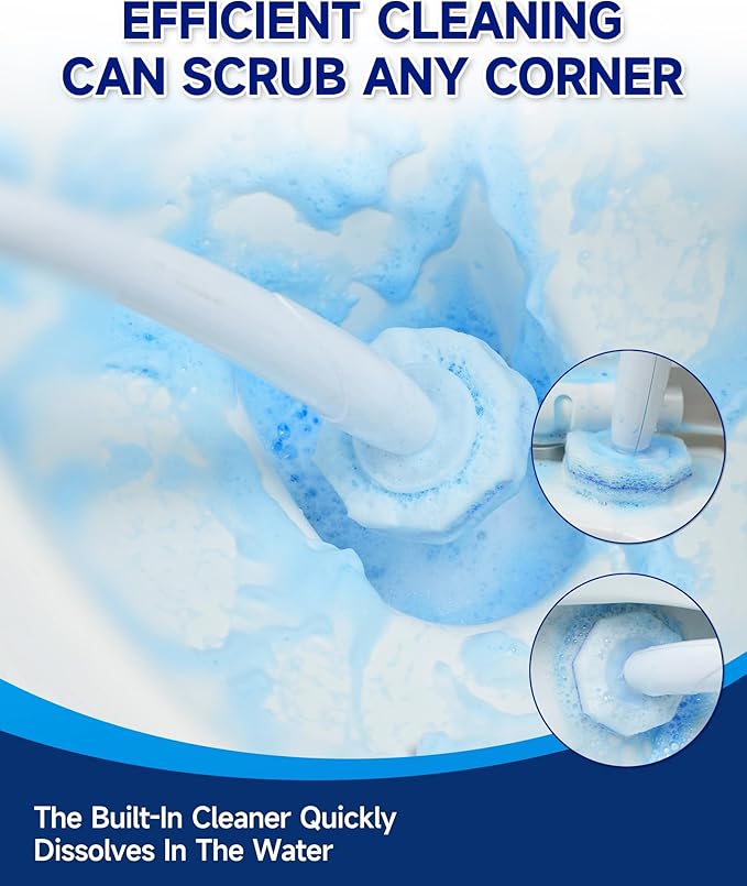 60 Count Toilet Wand Refills for Clorox, 5X Cleaning Power Toilet Bowl Wand Refills & High-Density Disposable Toilet Brush Scrubber - No Falling Apart, Instant Foam for Bathroom Cleaning
