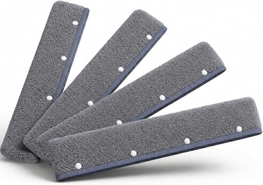 Floor Squeegee Broom with Long Handle, Heavy Duty Rubber Squeegee Kit, Scrubber for Tile Floor, Garage and Concrete, (Four Pieces of Fabric)
