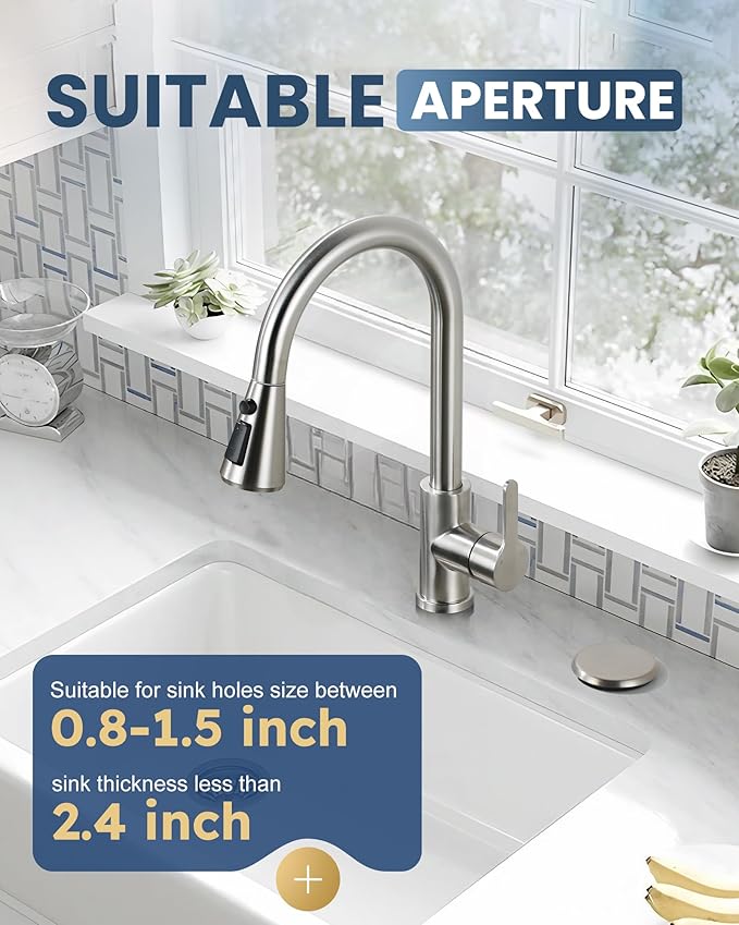 ARCORA Kitchen Sink Hole Cover: Premium Faucet Hole Plate Stopper Plug, Countertop Extra Hole Plastic Cap for Soap Dispenser Sprayer Tap, Brushed Stainless Steel