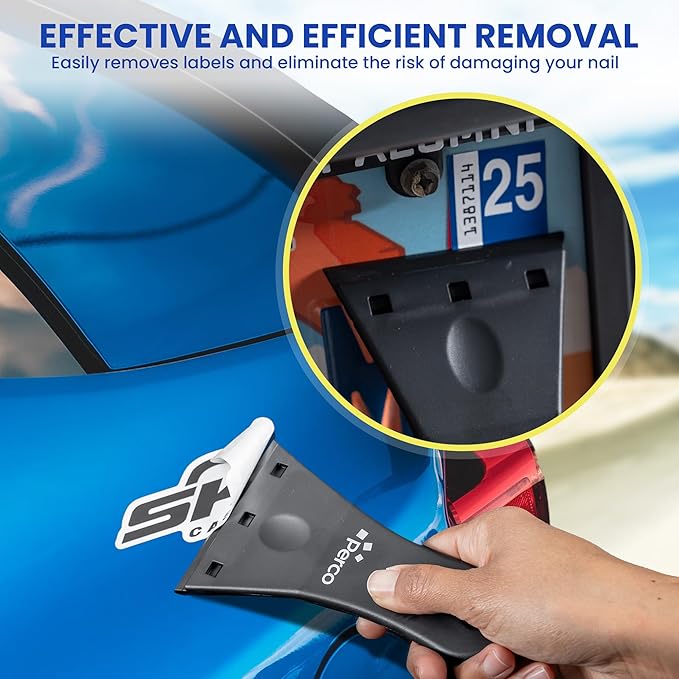 Perco Glue Off Adhesive Remover - 10 fl. oz with Scraper & Plastic Razor | Glue Remover Spray Effortlessly Erase Adhesive Hassles & Car Stickers - for Label Sticker Residue