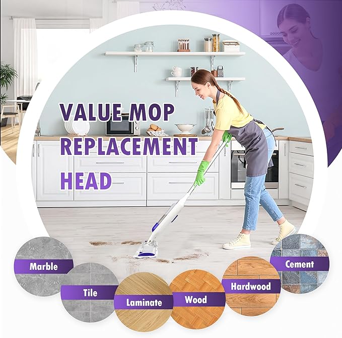 24 Pack Disposable Power Mop Pads Refills Compatible with Swiffer Power Mop Multi-Surface Replacement Mopping Refills Pads for All Hard Floor Cleaning