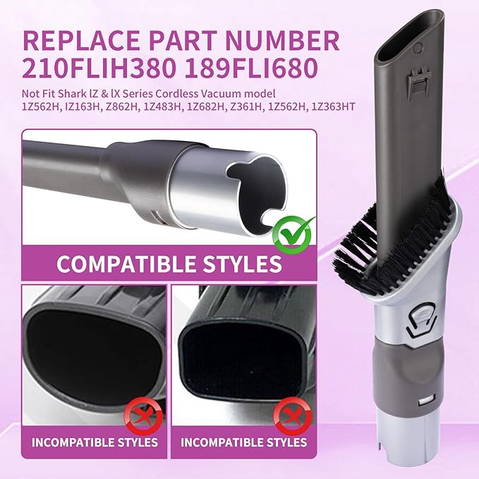 3 Pack for Shark Vacuum Brush Attachment and 2-in-1 Shark Crevice Tool Replacement Rotator, Rocket, DuoClean, Apex, Navigator, NV752, NV650, HV322, HV301, AZ2001, HZ2002