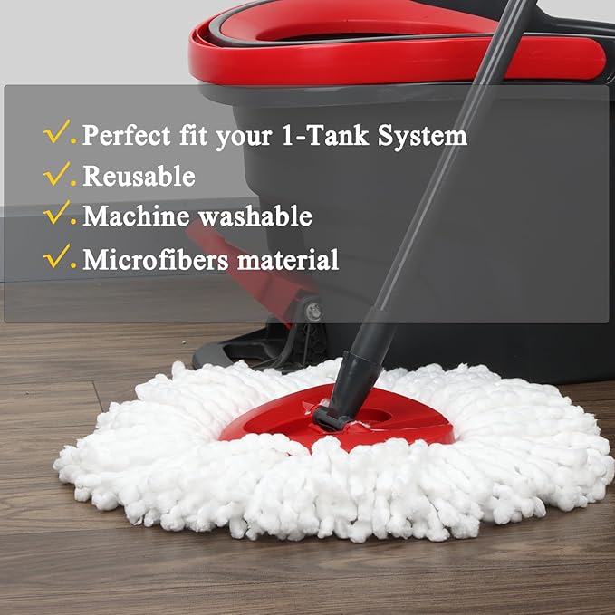 (Pack of 8) Spin Mop Heads Replacements Mop Refill Compatible with Ocedar 1-Tank Easywring Spinning Mop Replace Head