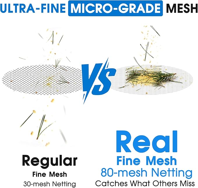 TidyMister 17.5'' Ultra Fine Mesh Pool Skimmer Net Rake for Sand Silt Pollen Debris - Super Extra Fine Nylon Cleaning Pool Net for Above Ground & In-ground Swimming Pools