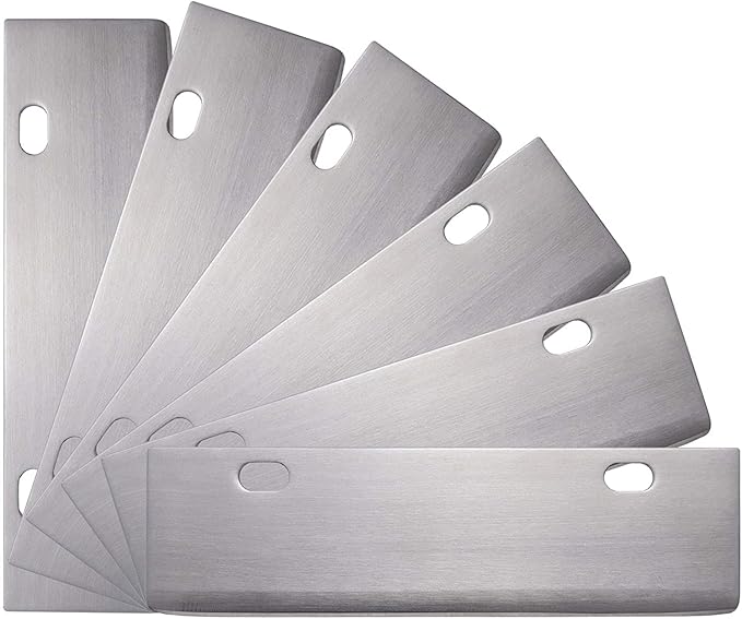 Grill Scrapers Blade Replacement, Edge Sharper Blades, Stainless Steel Heavy Duty Rust Grill Blades Outdoor BBQ Tools & Accessories Blades (6 Pack)