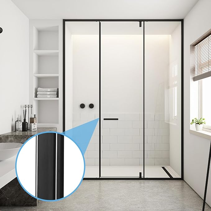 Magnetic Strips for Shower Door Replacement - 1/8" Thick Flexible Magnet Seal for Framed/Semi-Framed Glass Doors & Shower Curtain Bottom - Strong Magnetic Door Seal-157 Inch