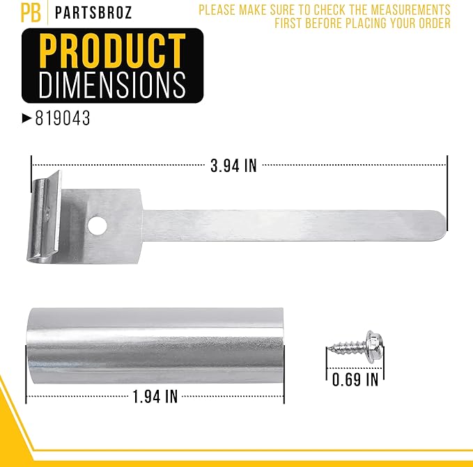 PartsBroz 819043 Drain Heat Probe - Compatible With Whirlpool Kenmore Refrigerator - Replaces AP3119957 PS392527 819043VP W10210798 726493 978498 Ultra Durable Replacement