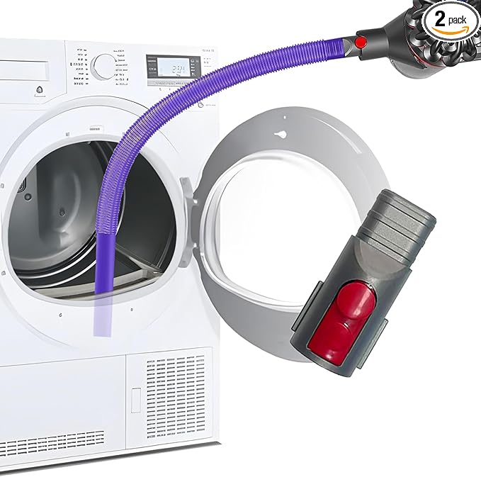 Dryer Vent Cleaning Kit for Dyson V7 V8 V10 V11 V12 V15 Vacuum Cleaner Dryer Lint Vacuum Crevice Tool Removes Deep Lint Gaps or Corner Lint Soft Long Hose
