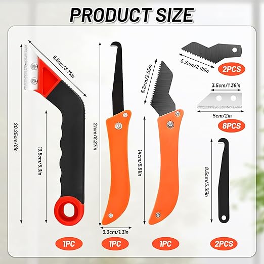 15pcs Grout Removal Tool with Upgraded Handle & 8 Blades Grout Saw Kit Effortless Tile Grout Cleaner for Bathroom, Shower, Floor Repair