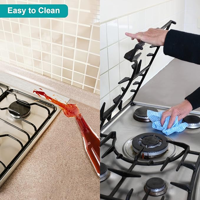 15.7" - 28" Stove Gap Filler, Slide-in Range Rear Filler Kit-Stainless Steel Backsplash for Stove, Backsplash Behind Stove Between Stove Range and Wall for Most Brand Kitchen Stoves (Silver)