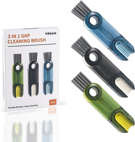 3 in 1 Cup Lid Gap Cleaning Brush Set, Multifunctional Insulation Bottle Cleaning Tools, Mutipurpose Tiny Silicone Cup Holder Cleaner, Home Kitchen Cleaning Tools