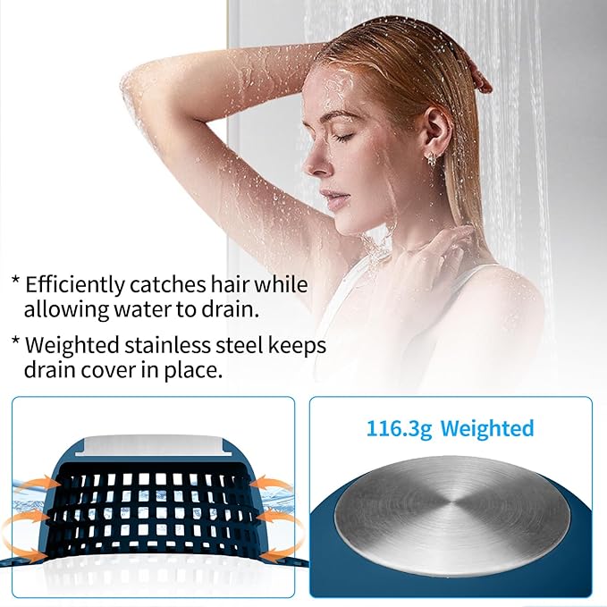 Shower Drain Hair Catcher Bathtub Drain Cover Shower Protector for Pop-Up & Regular Drains