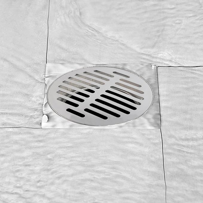 Antrader Round Floor Drain Cover,Stainless Steel Sewer Drain Cover for Outdoor Yard Pipe Roof Balcony,5.79 Inch,Silver Tone (1Pcs)